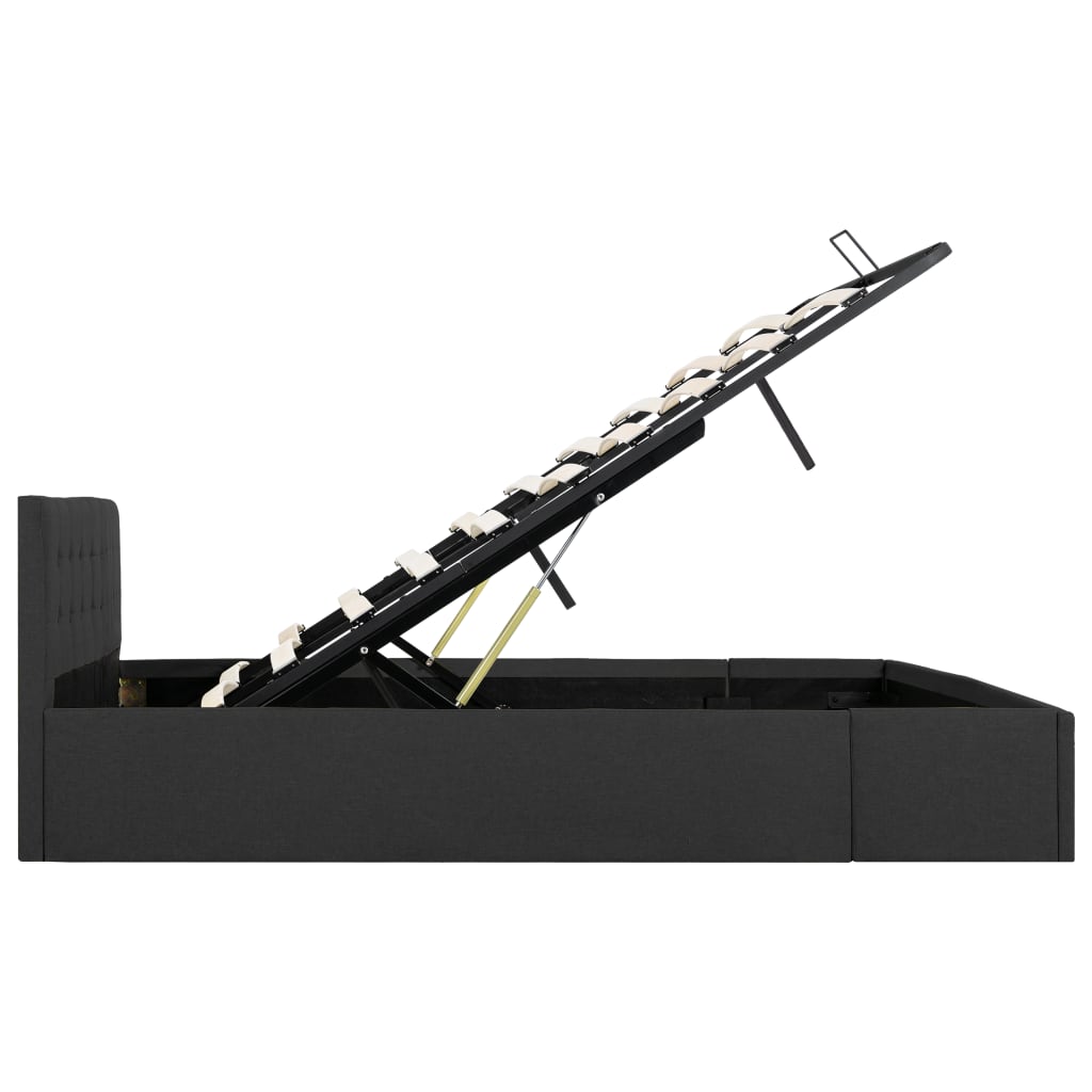 Stauraumbett Hydraulisch Dunkelgrau Stoff 180×200 cm