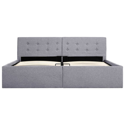 Stauraumbett Hydraulisch Hellgrau Stoff 160×200 cm