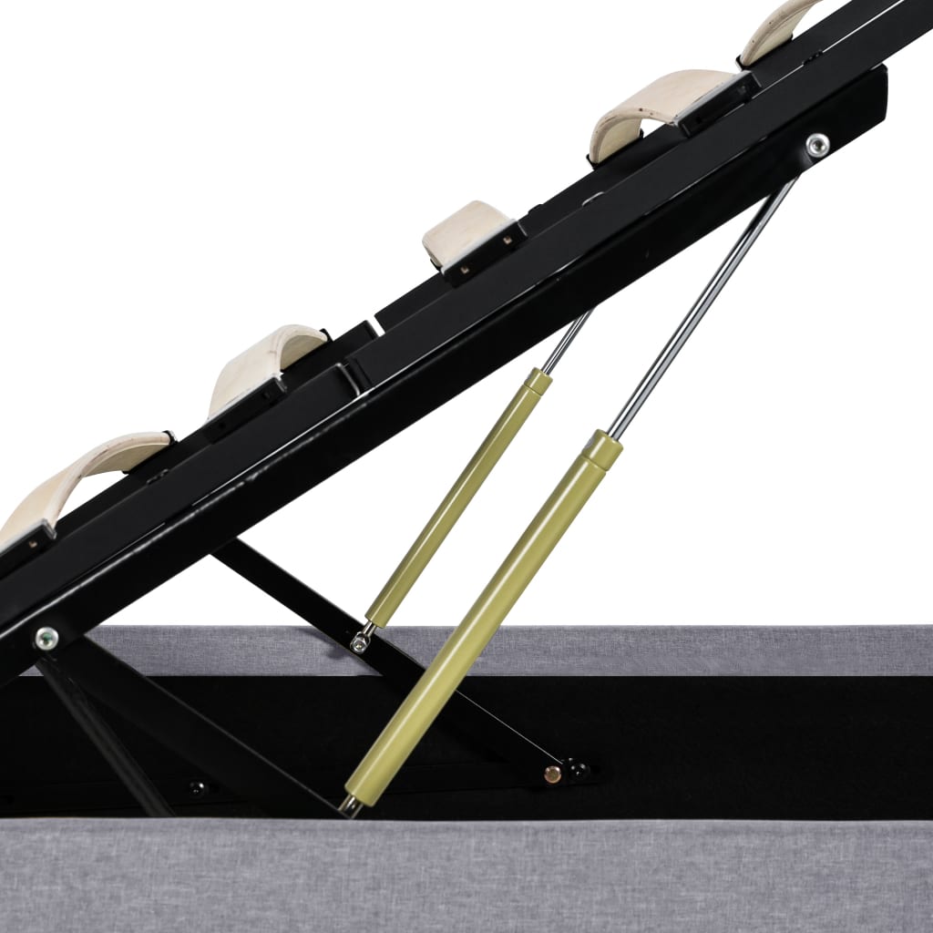 Stauraumbett Hydraulisch Hellgrau Stoff 160×200 cm