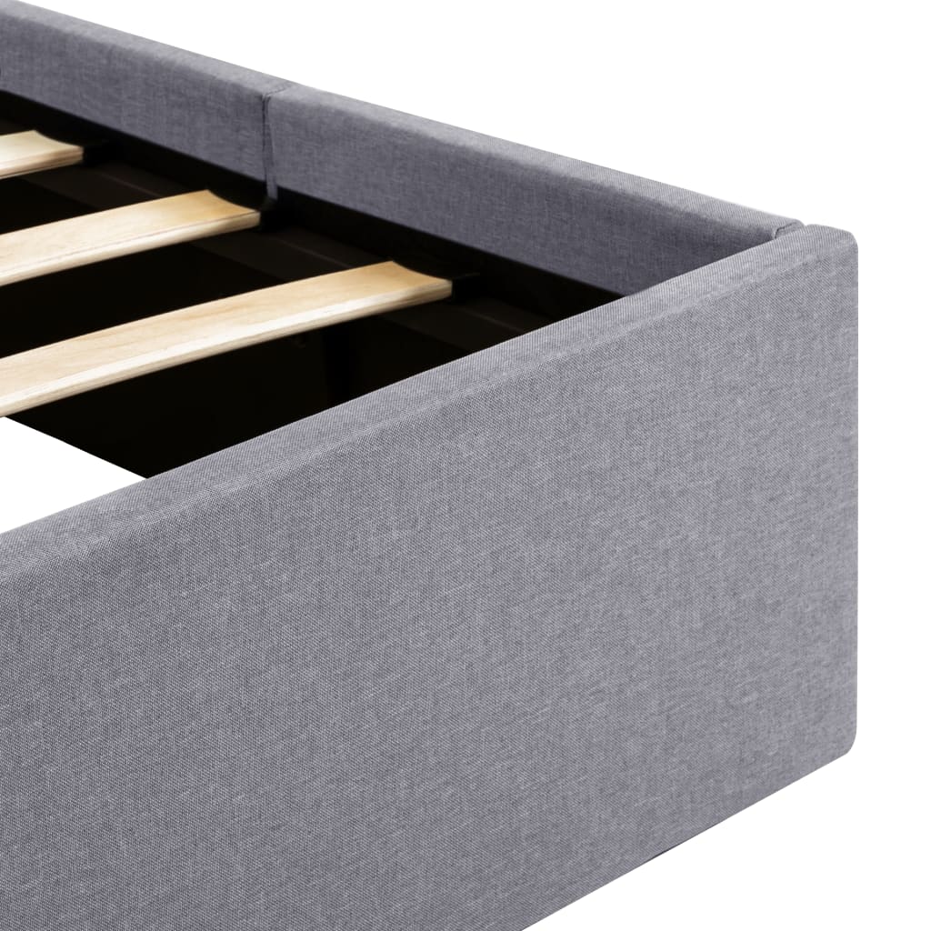 Stauraumbett Hydraulisch Hellgrau Stoff 160×200 cm
