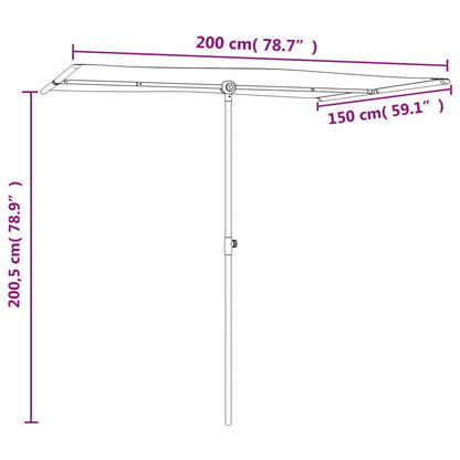 Sonnenschirm mit Aluminium-Mast 2x1,5 m Bordeauxrot