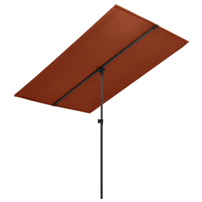 vidaXL Sonnenschirm mit Aluminium-Mast 2x1,5 m Terrakotta