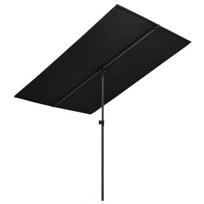 Sonnenschirm mit Aluminium-Mast 2x1,5 m Schwarz