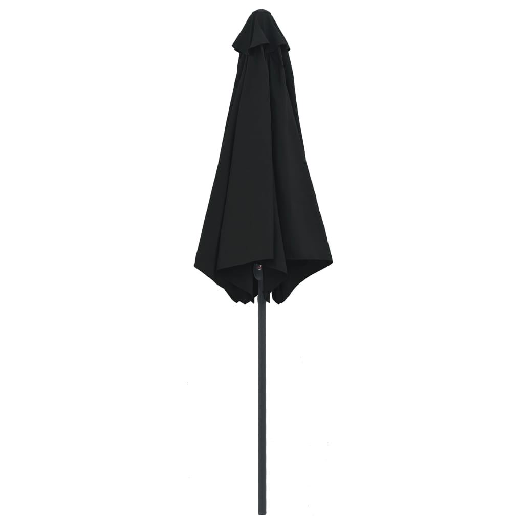 vidaXL Sonnenschirm mit Aluminium-Mast 270x246 cm Schwarz