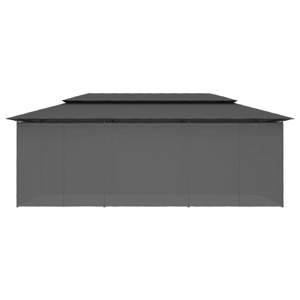 Pavillon mit Vorhängen 600x298x270 cm Anthrazit