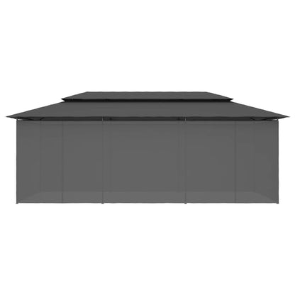 Pavillon mit Vorhängen 600x298x270 cm Anthrazit