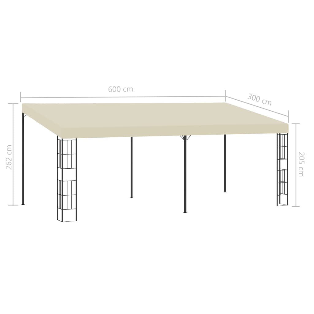 Wand-Pavillon 3x6 m Creme Stoff