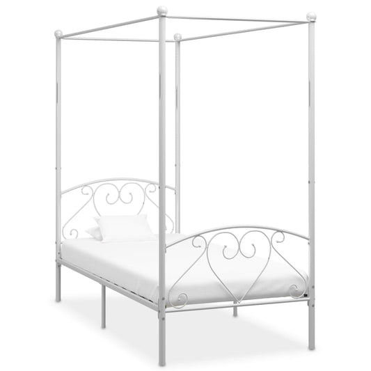 Himmelbett-Gestell Weiß Metall 90 x 200 cm