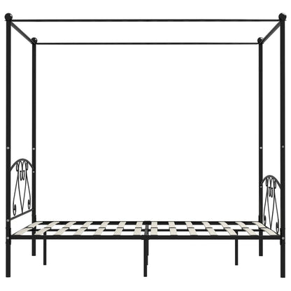 Himmelbett-Gestell Schwarz Metall 140 x 200 cm