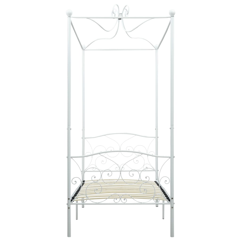 Himmelbett-Gestell Weiß Metall 90 x 200 cm