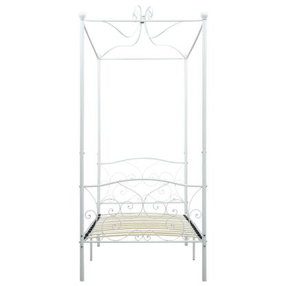 Himmelbett-Gestell Weiß Metall 90 x 200 cm