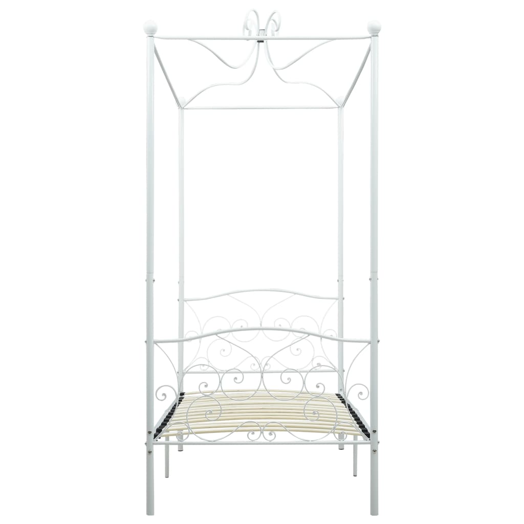 Himmelbett-Gestell Weiß Metall 100 x 200 cm
