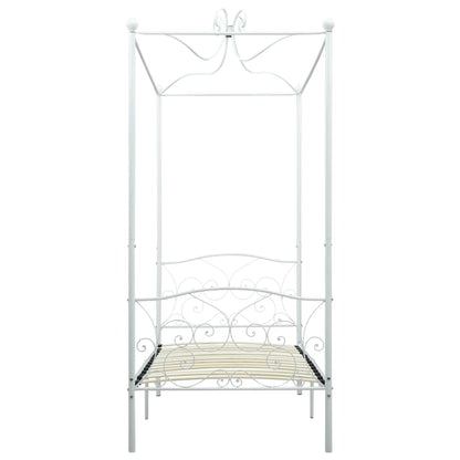 Himmelbett-Gestell Weiß Metall 100 x 200 cm