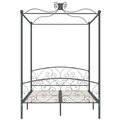 Himmelbett-Gestell Grau Metall 120 x 200 cm