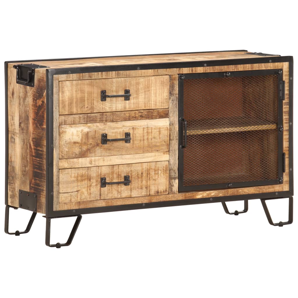 Sideboard 100×31×60 cm Raues Mango-Massivholz