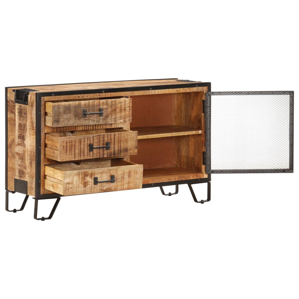 Sideboard 100×31×60 cm Raues Mango-Massivholz