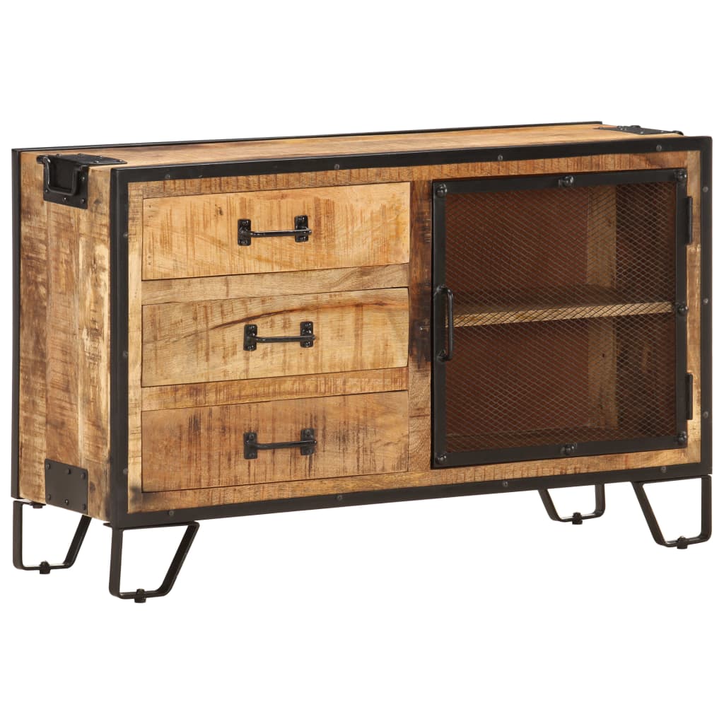 Sideboard 100×31×60 cm Raues Mango-Massivholz