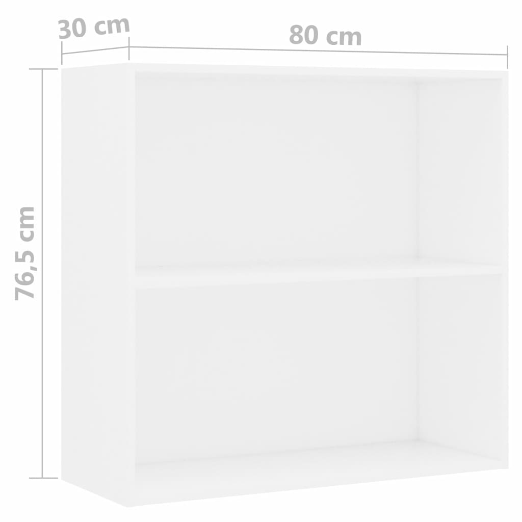 Bücherregal Weiß 80x30x76,5 cm Holzwerkstoff