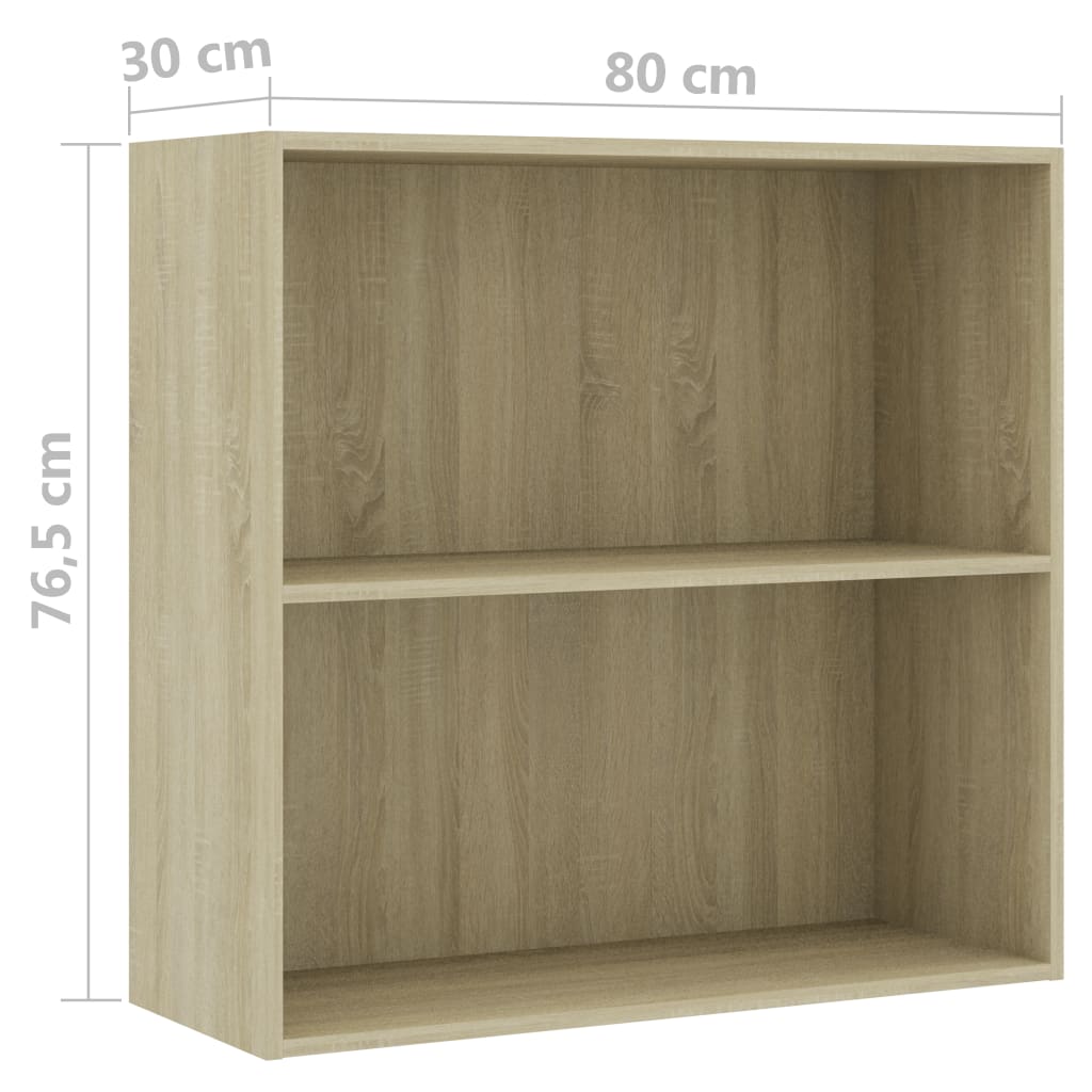 Bücherregal Sonoma-Eiche 80x30x76,5 cm Holzwerkstoff