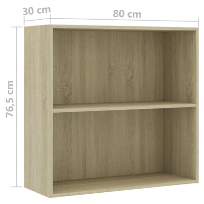 Bücherregal Sonoma-Eiche 80x30x76,5 cm Holzwerkstoff