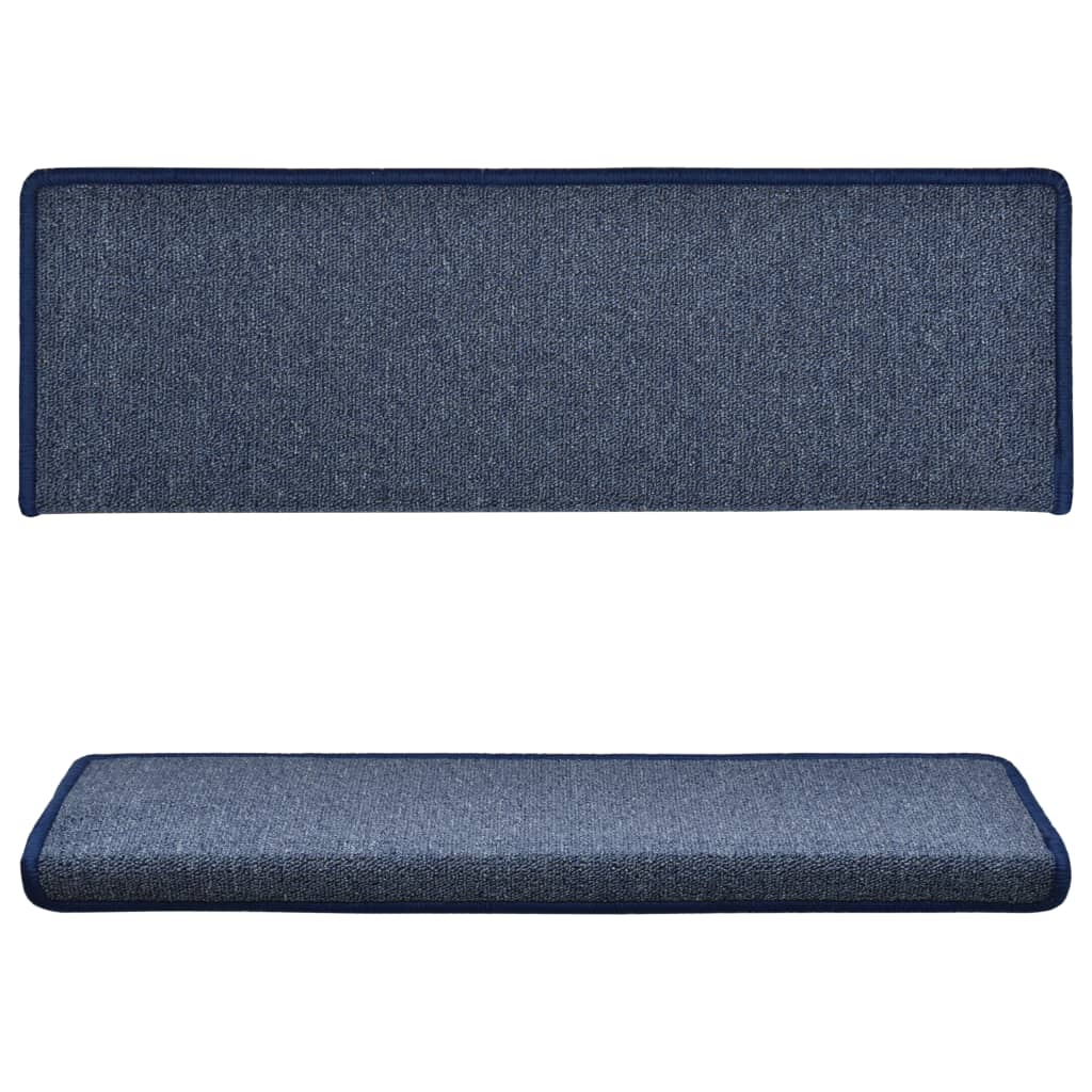 Teppich-Treppenstufen 15 Stk. 65x21x4 cm Blau