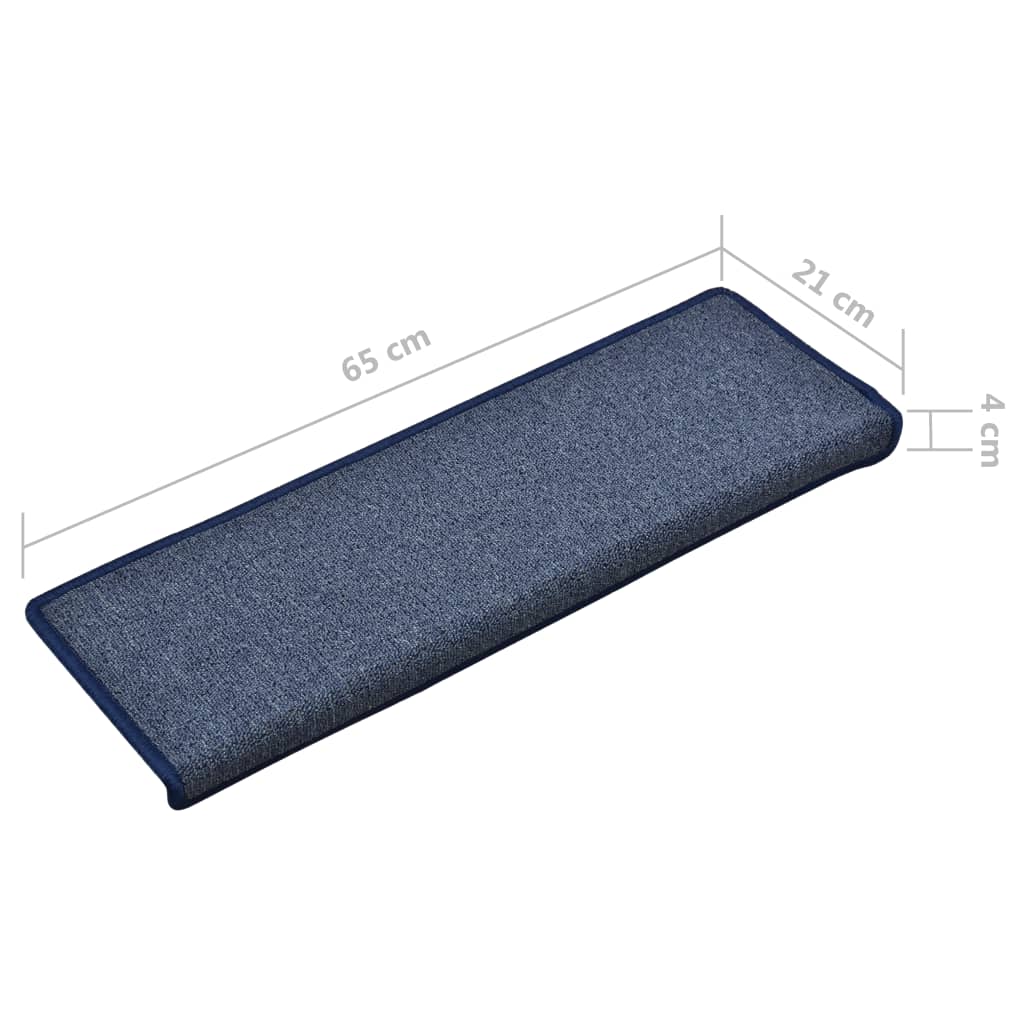 Teppich-Treppenstufen 15 Stk. 65x21x4 cm Blau