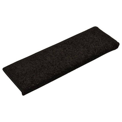 Teppich-Treppenstufen 15 Stk. 65x21x4 cm Schwarz