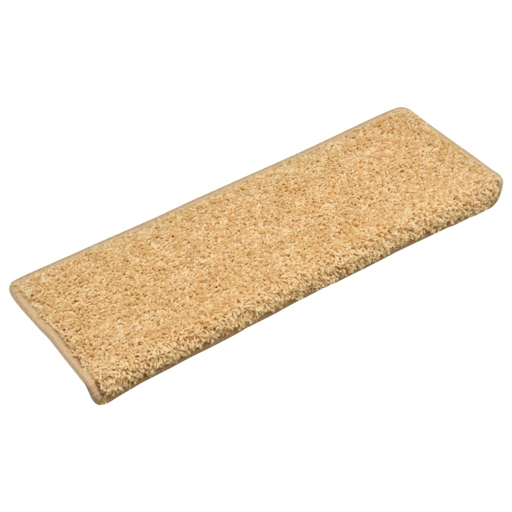 Teppich-Treppenstufen 15 Stk. 65x21x4 cm Beige