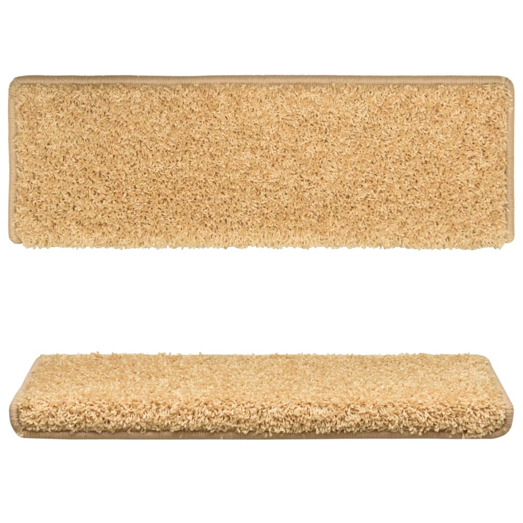 Teppich-Treppenstufen 15 Stk. 65x21x4 cm Beige