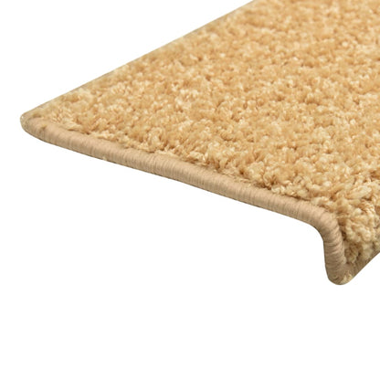 Teppich-Treppenstufen 15 Stk. 65x21x4 cm Beige