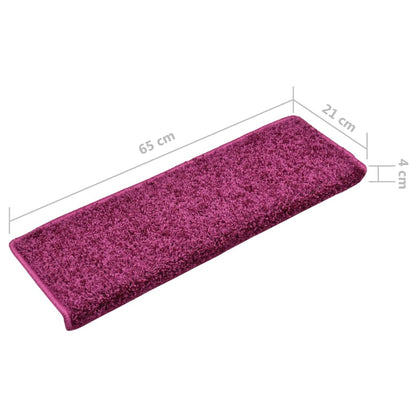 Teppich-Treppenstufen 15 Stk. 65x21x4 cm Violett