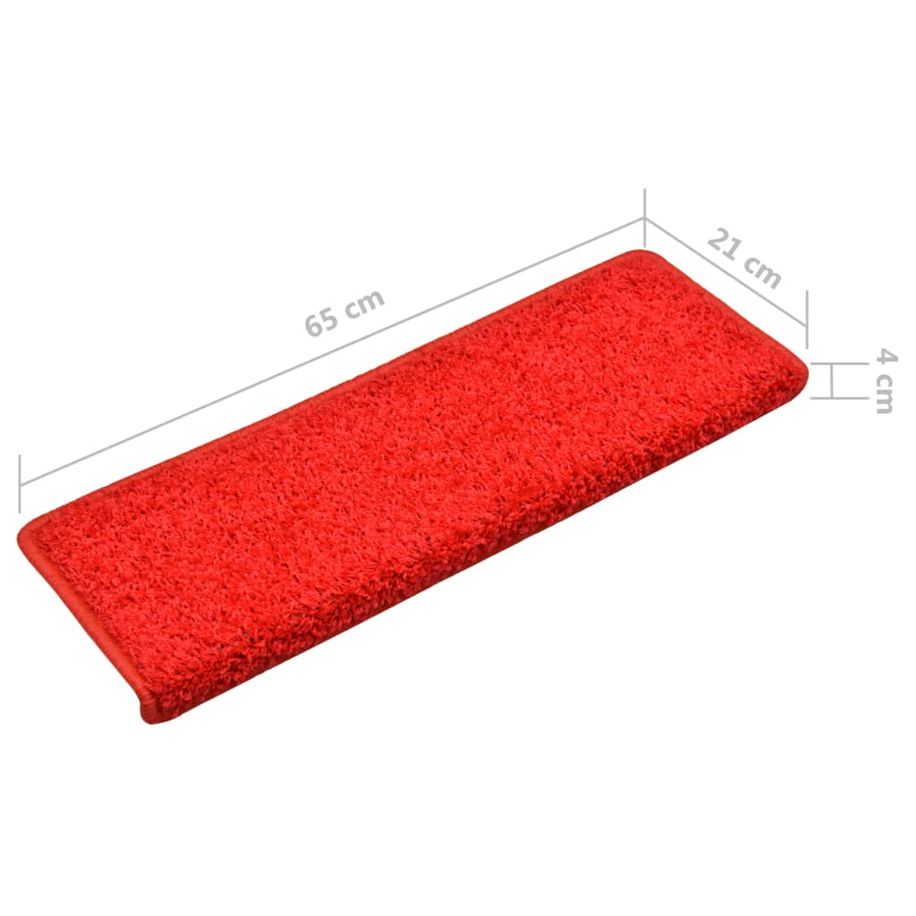 Teppich-Treppenstufen 15 Stk. 65x21x4 cm Rot