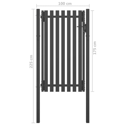 Gartentor Stahl 1x2,25 m Anthrazit