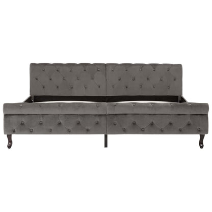 Bettgestell Grau Samt 200x200 cm