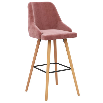 Barhocker 2 Stk. Rosa Samt