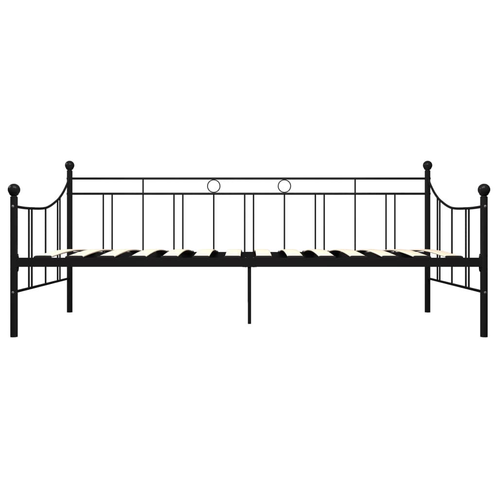 Tagesbett-Rahmen Schwarz Metall 90×200 cm