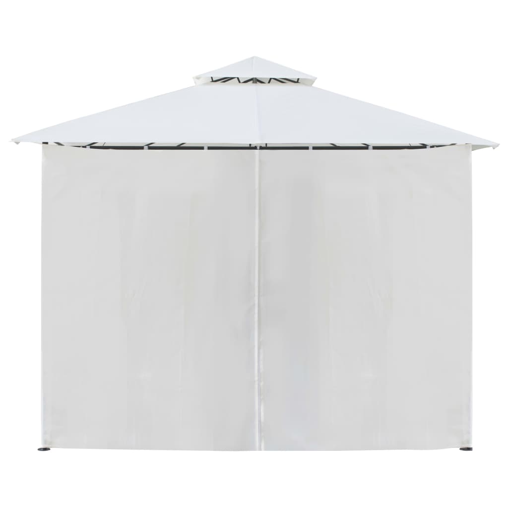 Pavillon mit Vorhängen 600x298x270 cm Weiß 180g/m²