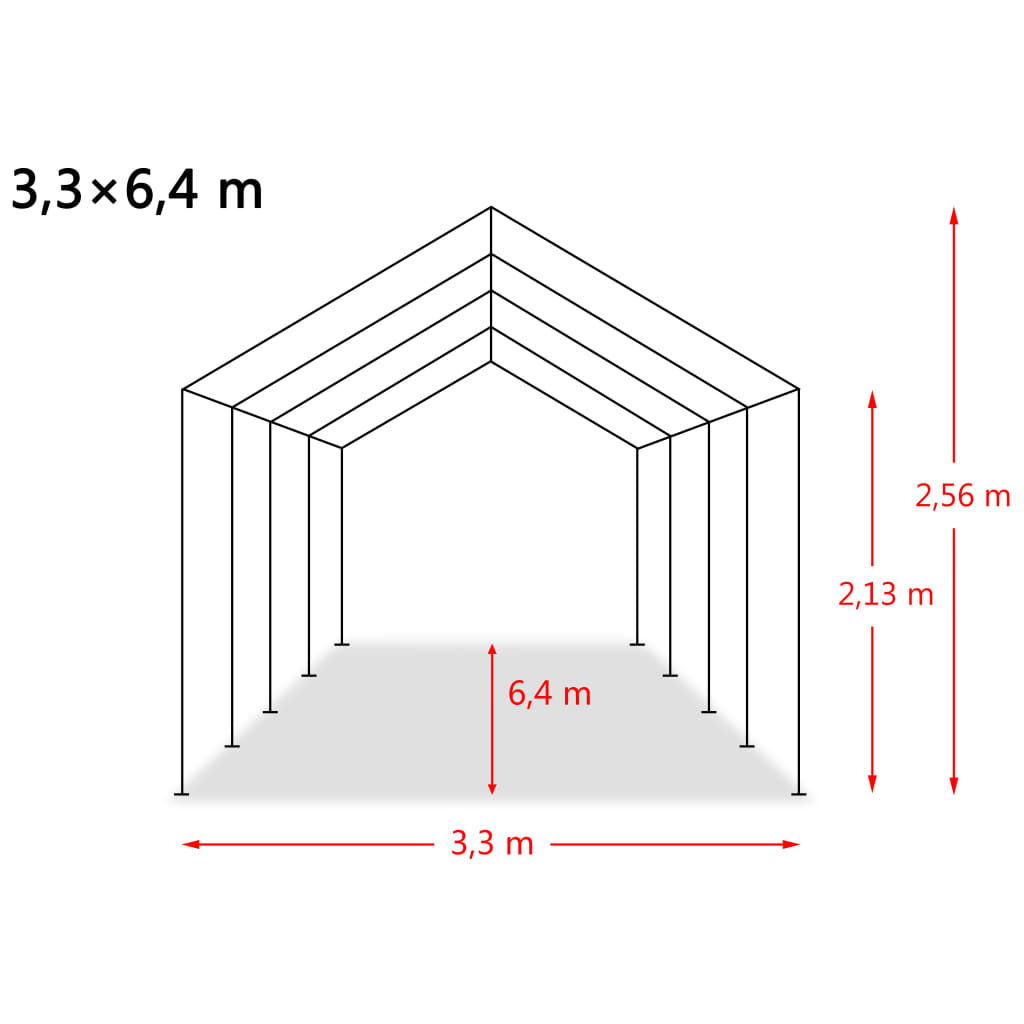 Weidezelt PVC 550 g/m² 3,3×6,4 m Dunkelgrün