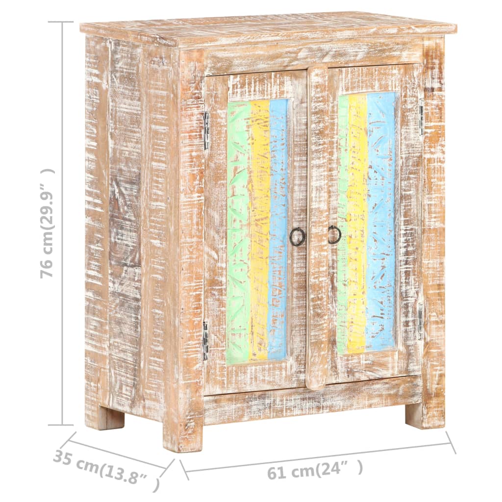 Sideboard 61x35x76 cm Raues Akazienholz