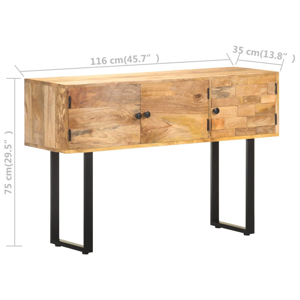 Sideboard 116x35x75 cm Massivholz Mango