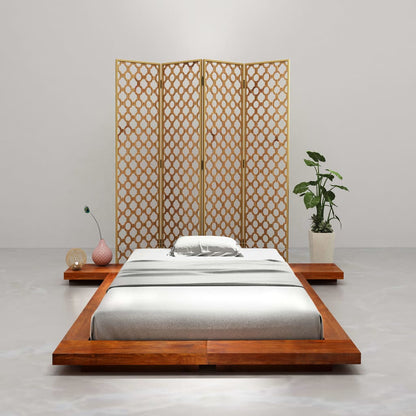 Futonbett Japanisch Akazie Massivholz 100x200 cm