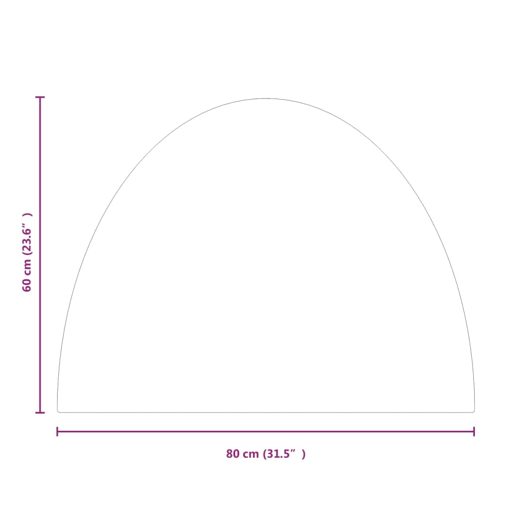 Funkenschutzplatte Glas Halbrund 800x600 mm