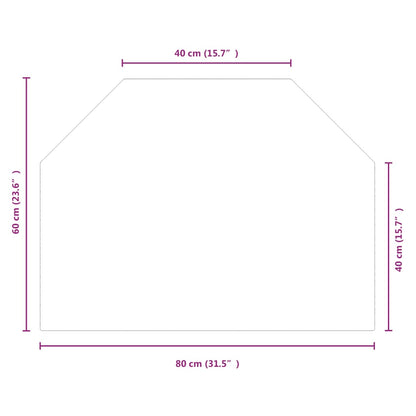 Kaminofen Glasplatte Sechseck 80x60 cm