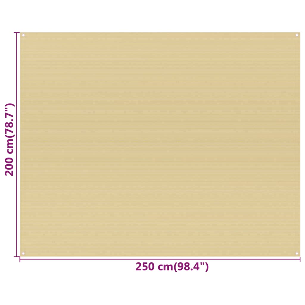 Zeltteppich Beige 250x200 cm HDPE