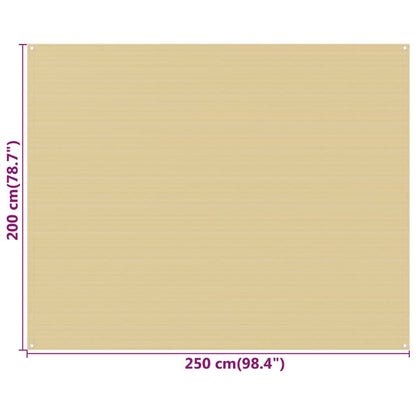 Zeltteppich Beige 250x200 cm HDPE