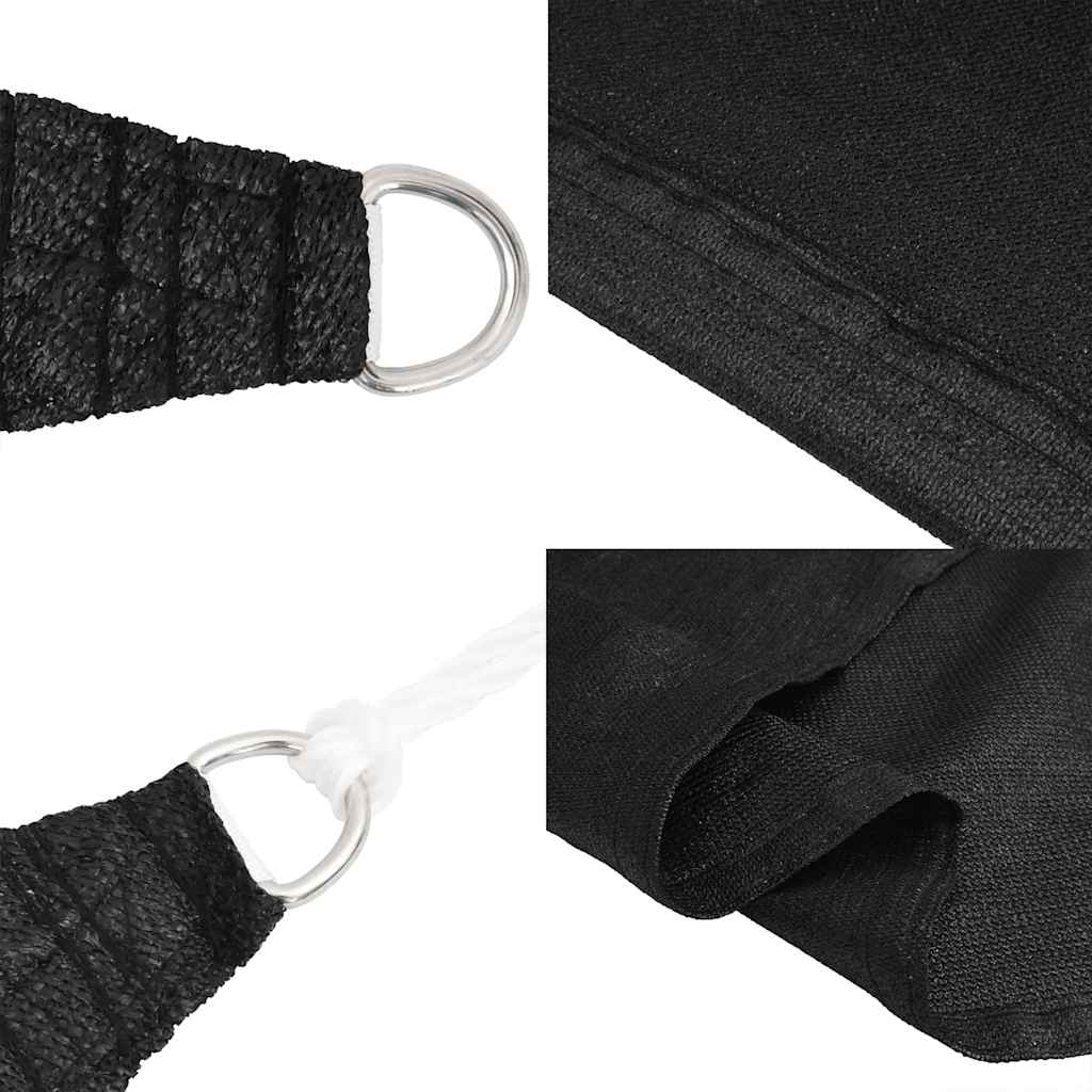 Sonnensegel 160 g/m² Dreieckig Schwarz 3x4x4 m HDPE