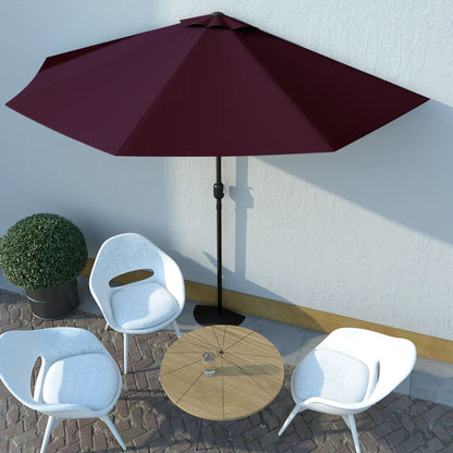 Balkon-Sonnenschirm Alu-Mast Bordeauxrot 300x155x223cm Halbrund