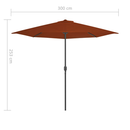 Balkon-Sonnenschirm Alu-Mast Terrakotta 300x155x223cm Halbrund