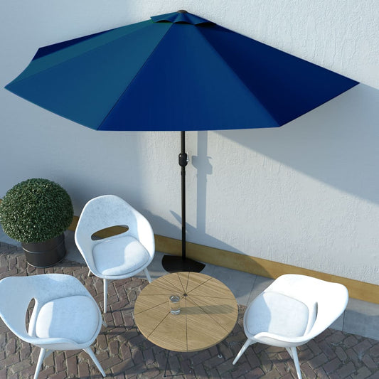 Balkon-Sonnenschirm Alu-Mast Blau 300x155x223cm Halbrund