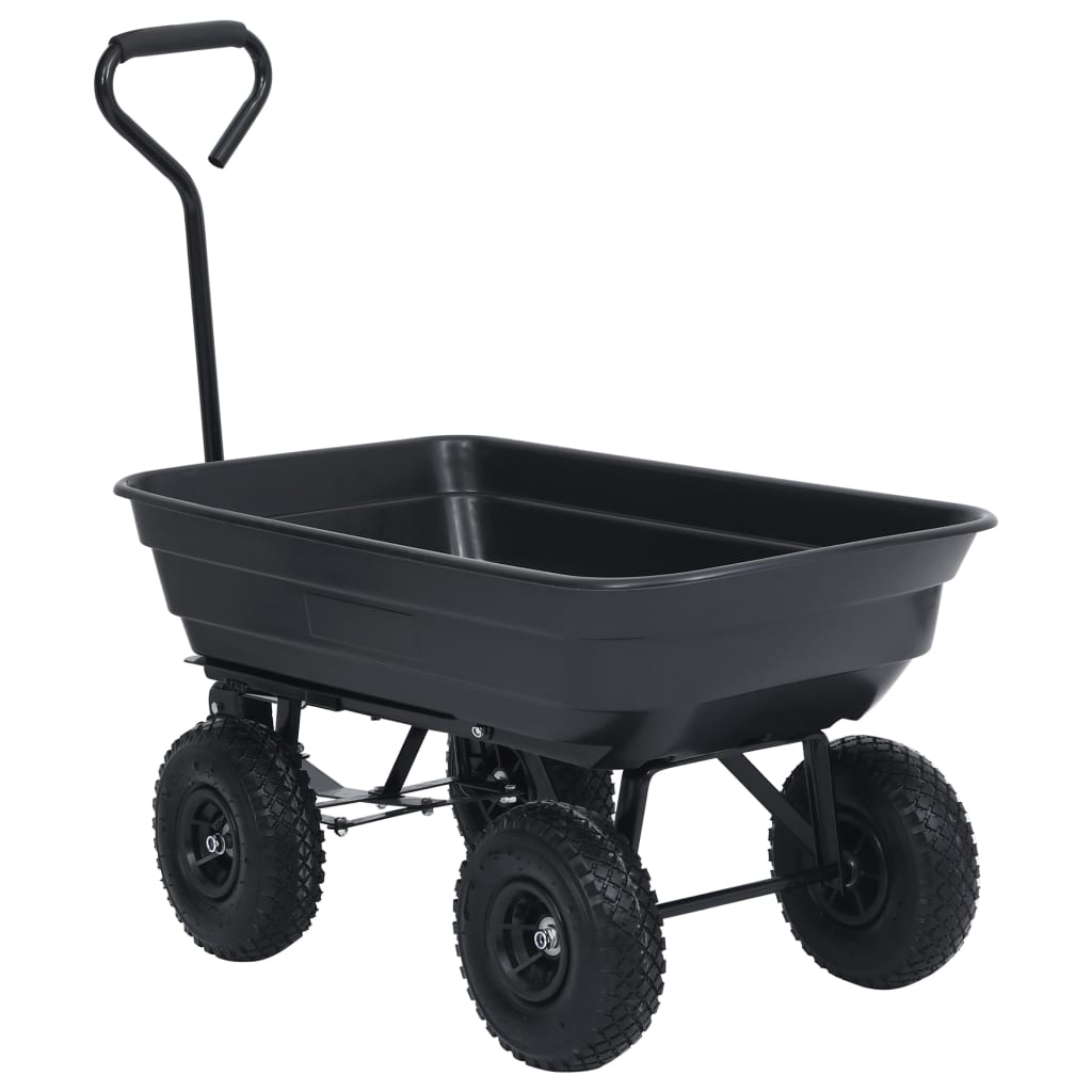 Garten-Kippwagen 300 kg 75 L Schwarz